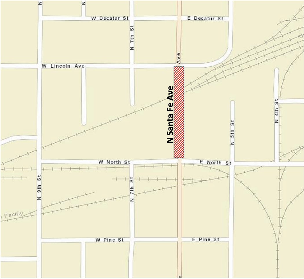 ROAD CLOSURE ON SANTA FE AVENUE FOR UPRR REPAIRS - News Image